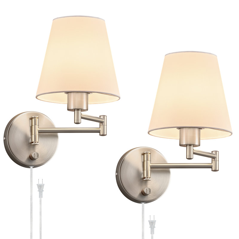 Steel Swing Arm Sconce, Nickel