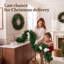 270cm (9ft) Christmas Garland, Prelit with Warm LED Lights & Timer