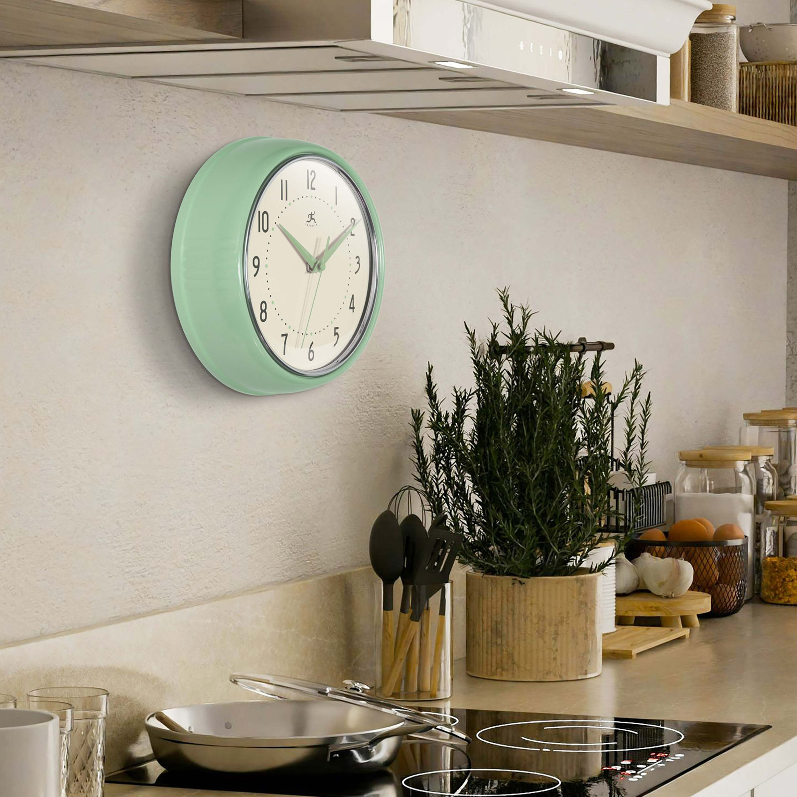 Desdra Metal Wall Clock, Small, Meadow Mist