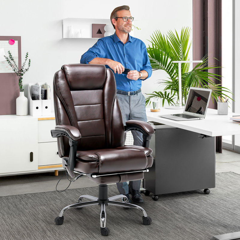 Fauteuil de direction avec appui-tête Miyisha, Brun