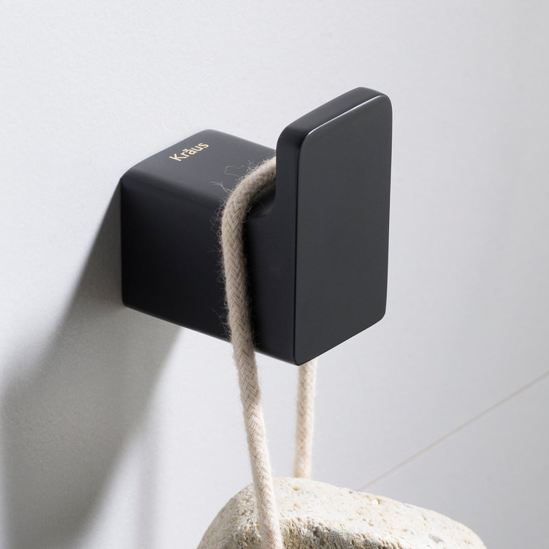 Stelios Wall Mounted Towel Hook, Matte Black