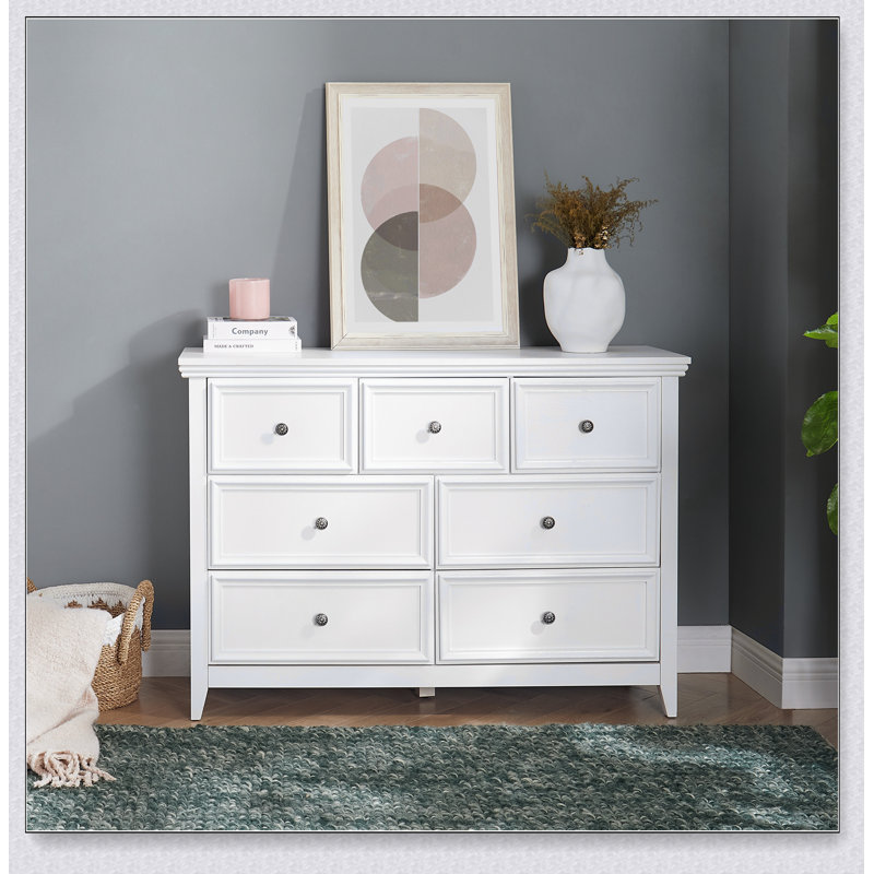 Commode 7 tiroirs Modern, commode 7 tiroirs, Blanc