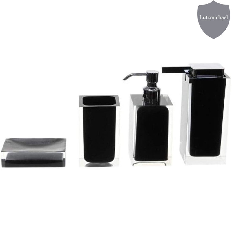 Ensemble d’accessoires de salle de bain 4 pièces Currahee, Noir