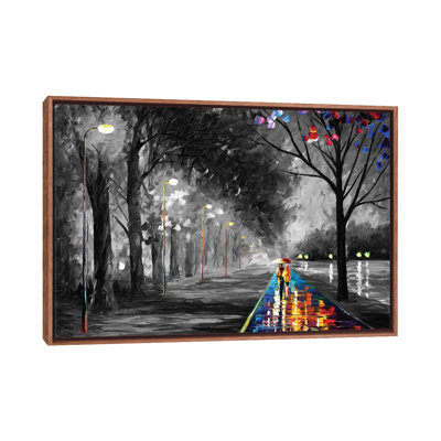 «Alley By The Lake B&W», reproduction d'art sur toile encadrée