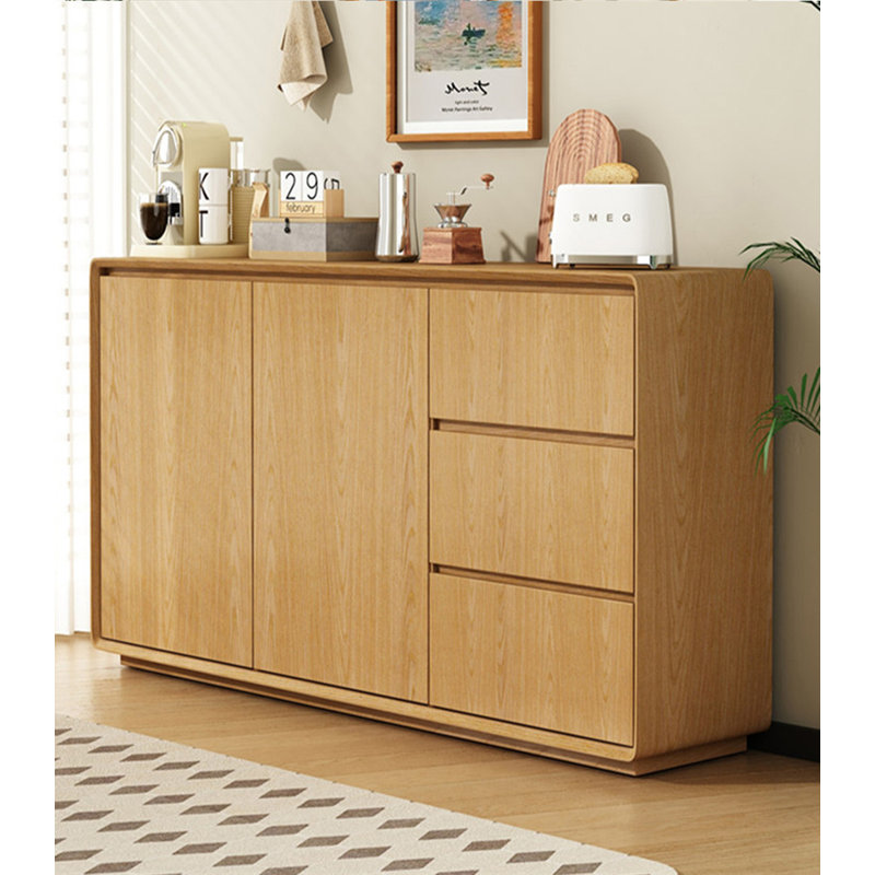 Modern Simple Solid Wood Sideboard, Burlywood, 31.49" H x 47.24" W x 15.75" D