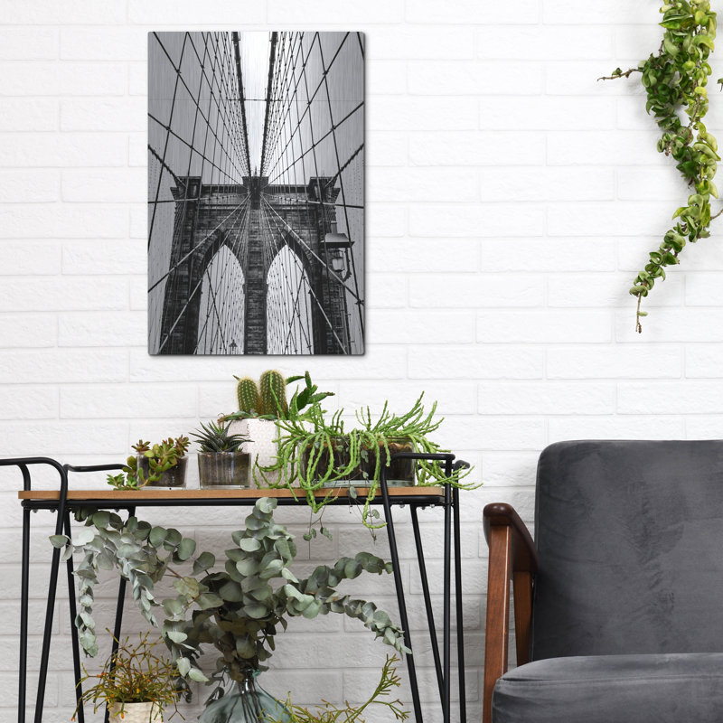 " Brooklyn Bridge Web Vertical " by Nicklas Gustafsson, 16" H x 12" W