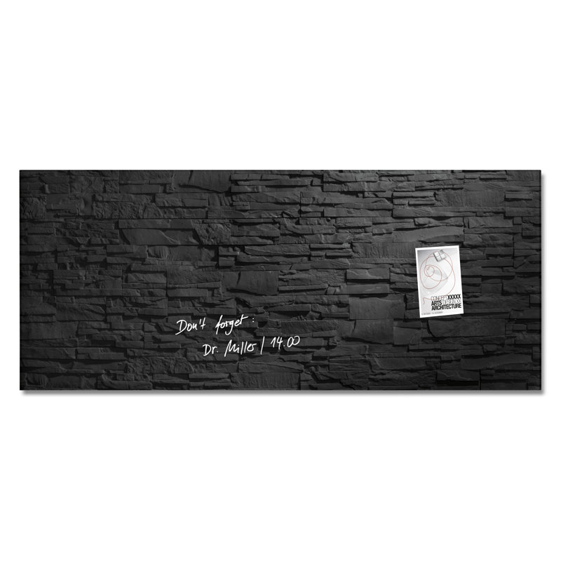 Artverum Wall Mounted Magnetic Unframed Glass Board, 55cm H x 130cm W x 130cm L