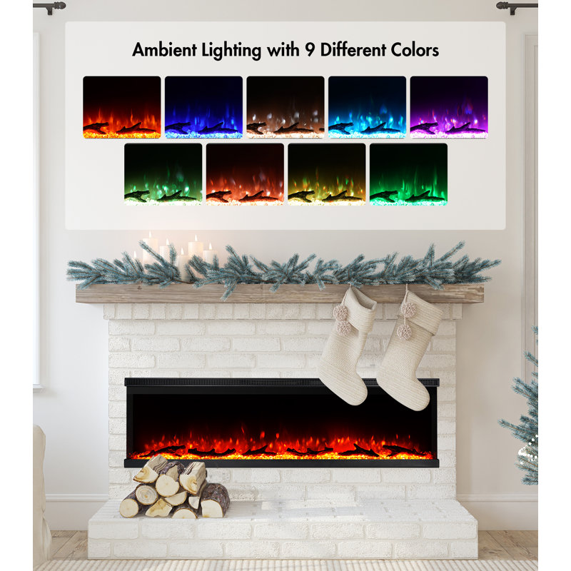 Flint Belfry Heating 3-Sided Luxury Electric Fire, 44cm H x 153cm W x 20cm D