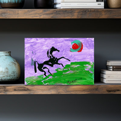 Abstrait cheval mauve abstrait, art dramatique, paysage, cheval