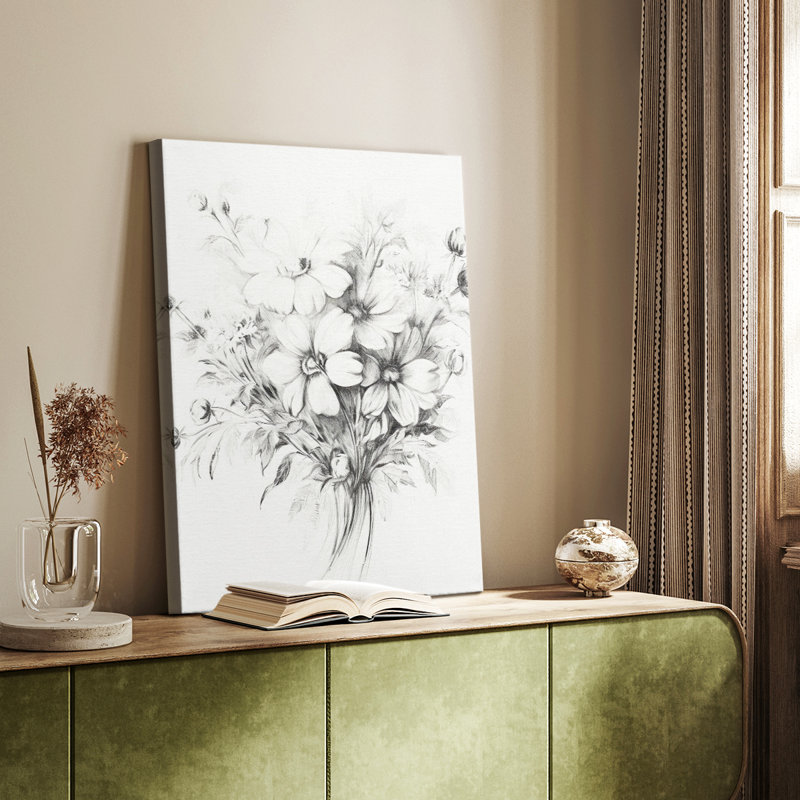 Imprimé floral rétro XIXème - galerie Cavas, H 60 po x l 40 po