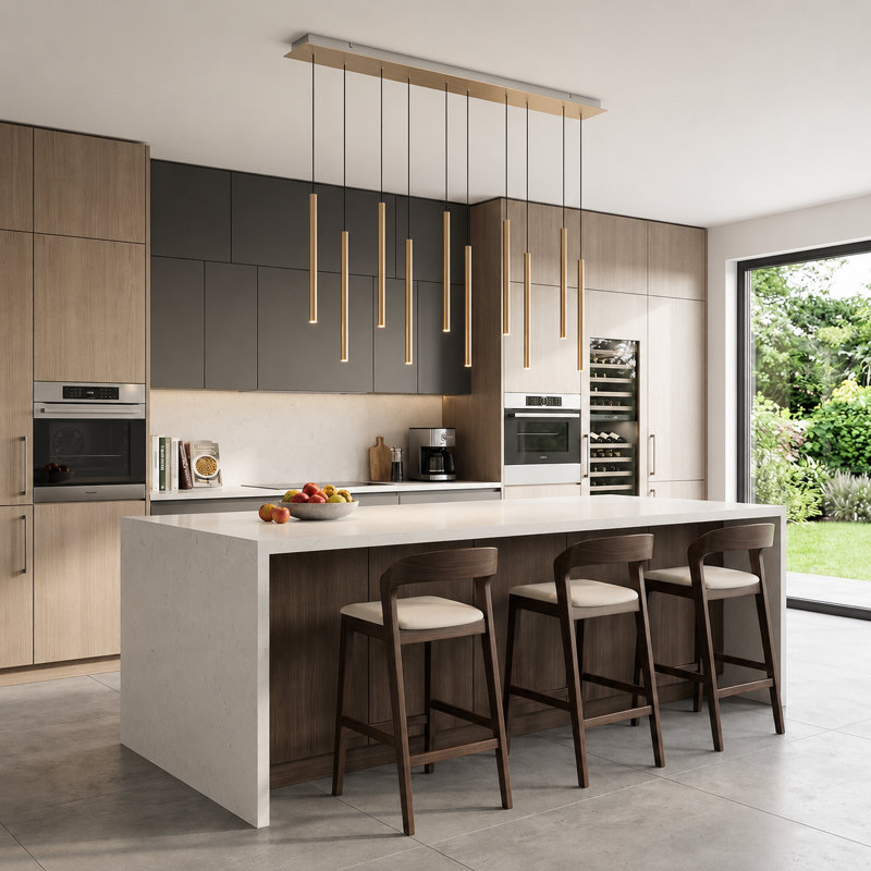 Baileyton 10 - Light Kitchen Island Pendant, Brass