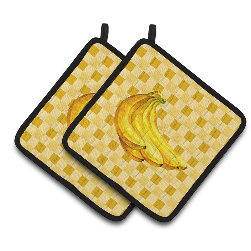 Ensemble de bananes de bananes de caroline sur basketweave cuisinier poignée