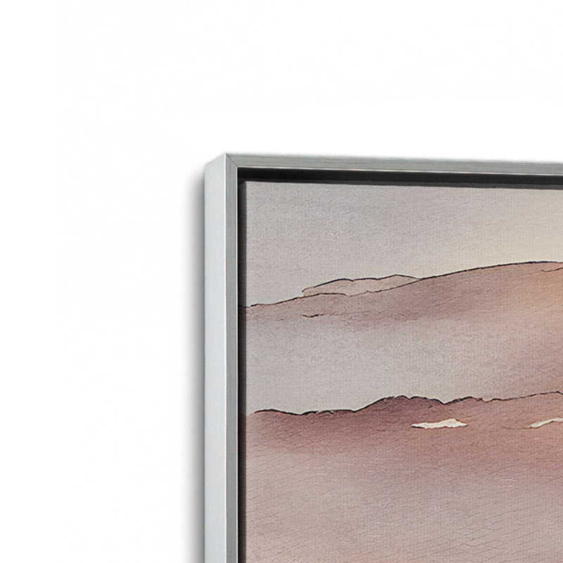 Sunset in Blooming Valley II Wrapped Canvas, 36" x 24", Polished Chrome Floater Framed, 18.75" H x 12.75" W x 1.75" D