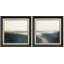 Ensemble de 2 paysages encadrés sur toile marine et gris marine-123398532-123398533