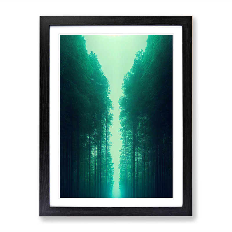 The Forest Tunnel - Single Picture Frame Print, 64cm H x 46cm W x 2cm D, Black Framed