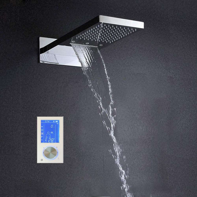 Lano Contemporary Chrome LED Shower Head Modern Energy Efficient Design with Color Changing LED Lights