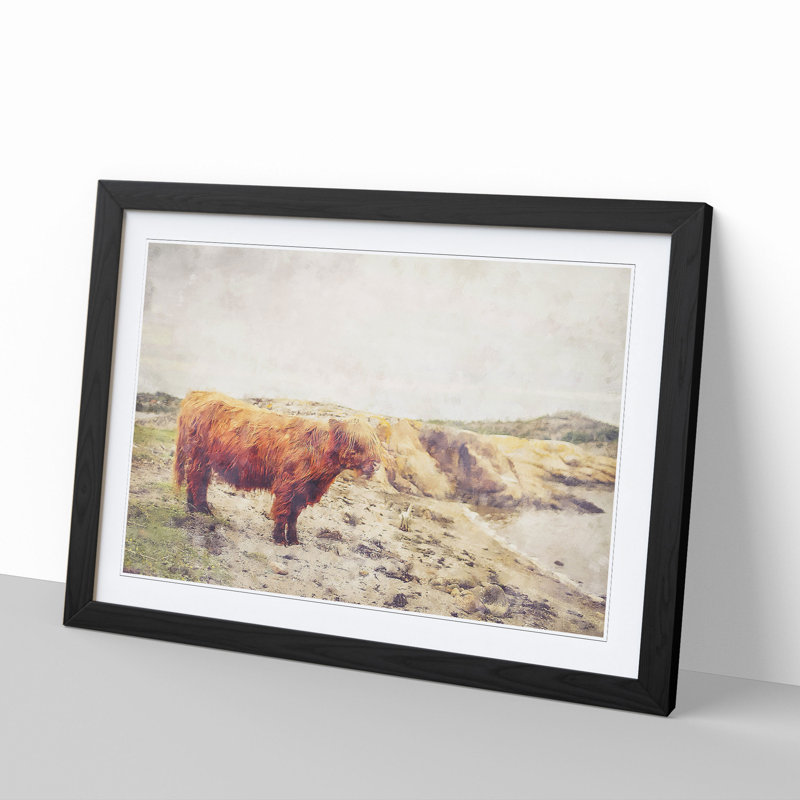 Highland Bull Cow Vol.3 - Framed Print, Black Framed, 27cm H x 36cm W x 2cm D