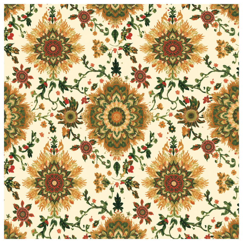 Floral Medallion Pattern Comforter, Queen