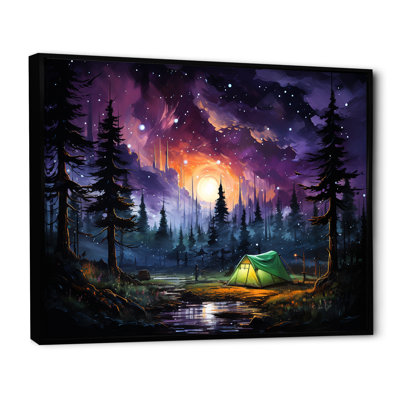 Northern Lights Camping Escape 1 - Art mural de voyage en camping