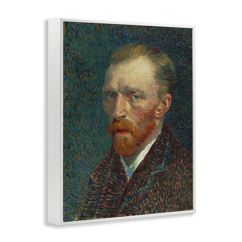 Autoportrait de Van Gogh, estampe numérique encadrée par one1000paintings, H 14 po x l 11 po, Giclée encadrée noir minuit
