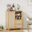 Buffet en rotin avec tablette réglable, buffet avec tiroirs pour le salon, la cuisine, le vestibule-1234209788