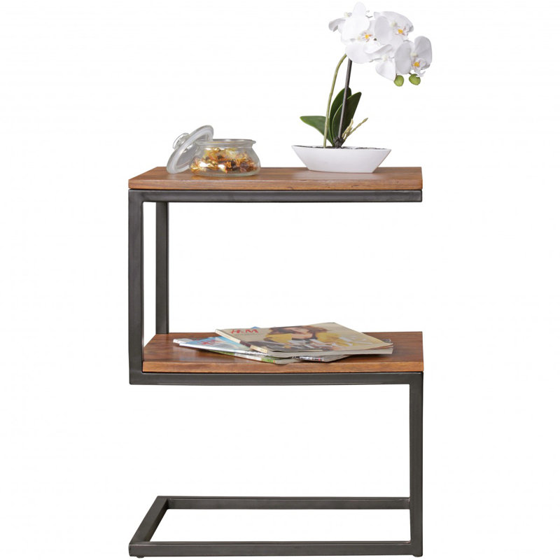 Iva Floor Shelf End Table, Sheesham