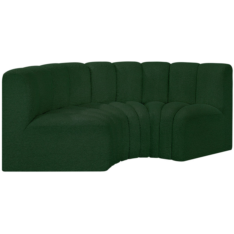 Hollybeth Upholstered Sofa & Chaise, Green Boucle Fabric