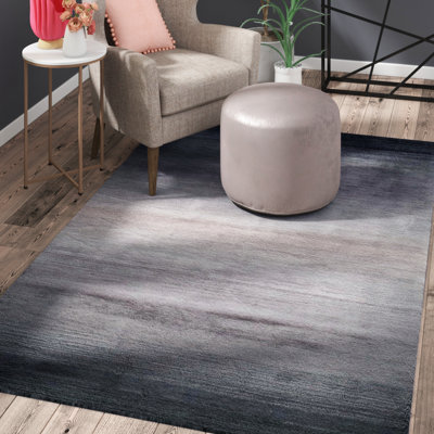 Gilda Handmade Tufted Wool Black  Rug