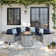 4 - Person Fully Assembled Curved Patio Conversation Set With Side Table