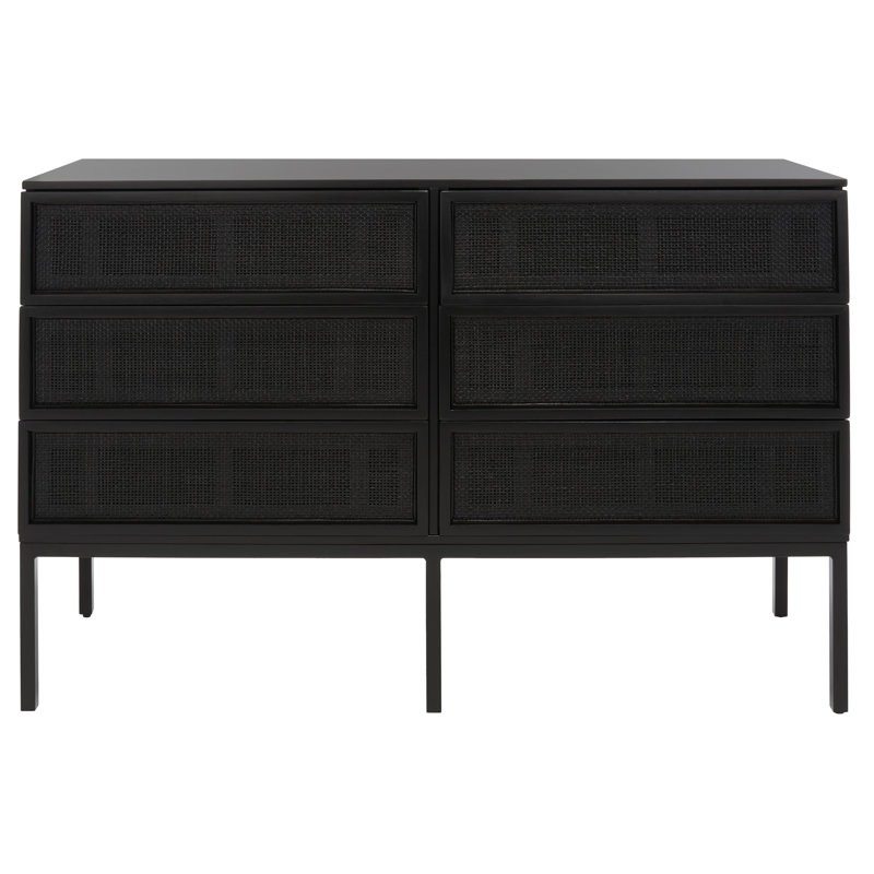 Prudhoe 54'' W 6 - Drawer Dresser, Black