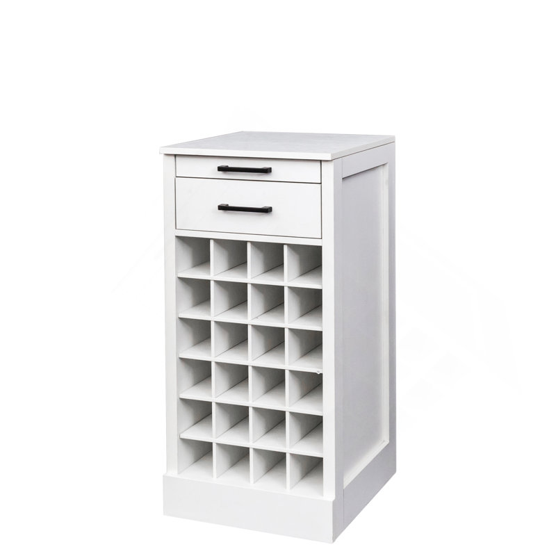 Brown Walnut Color Modular 24  Wine Bar Cabinet Buffet Cabinet, White