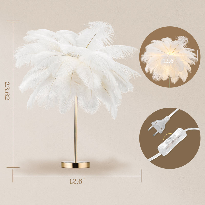 Allyson Metal Table Lamp, White