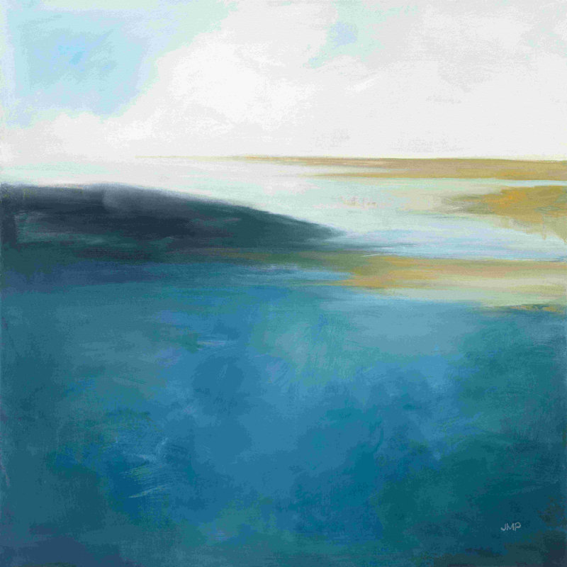 Mer subtile - peinture sur toile tendue, H 36 po x l 36 po