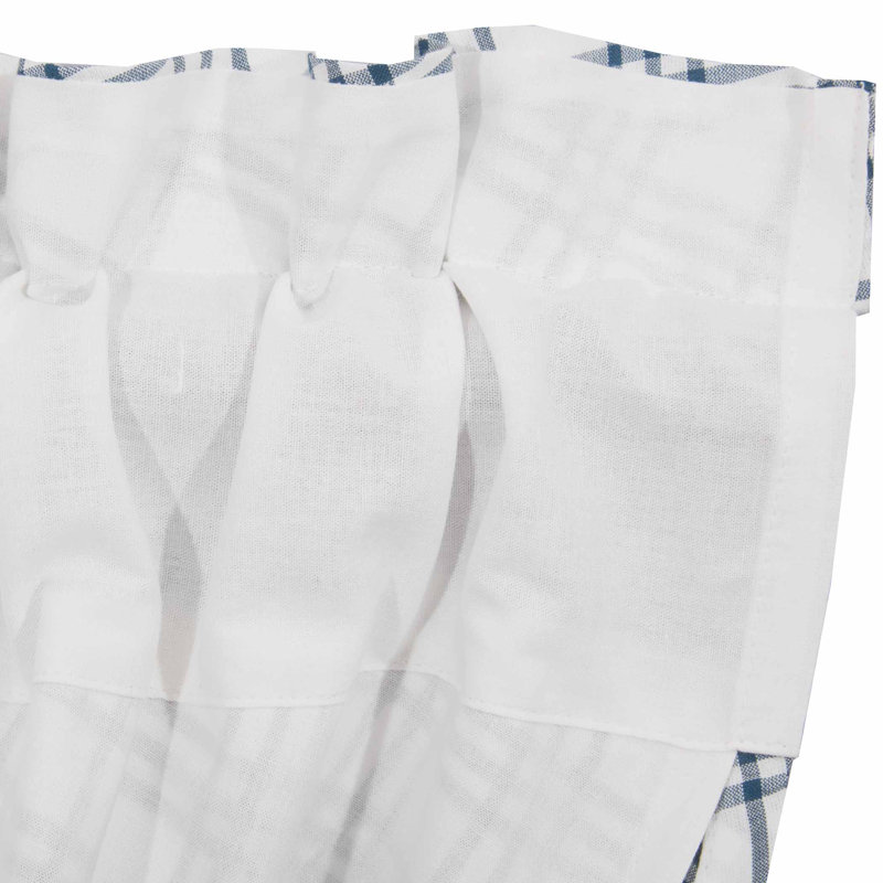 Cantonnière 60 po Sawyer Mill, Bleu denim / blanc cassé