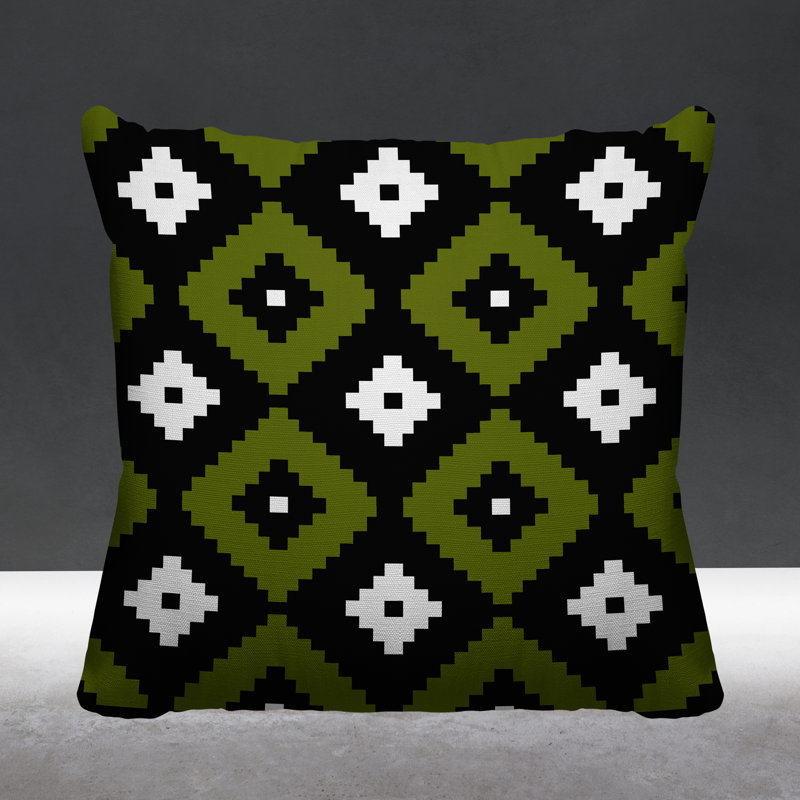 Coussin intérieur / extérieur Nosi, L 15 po x H 15 po, Chartreuse