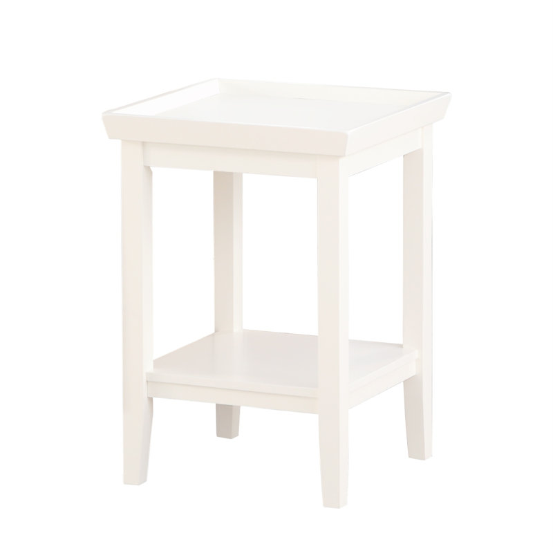 Gwen End Table, White, White