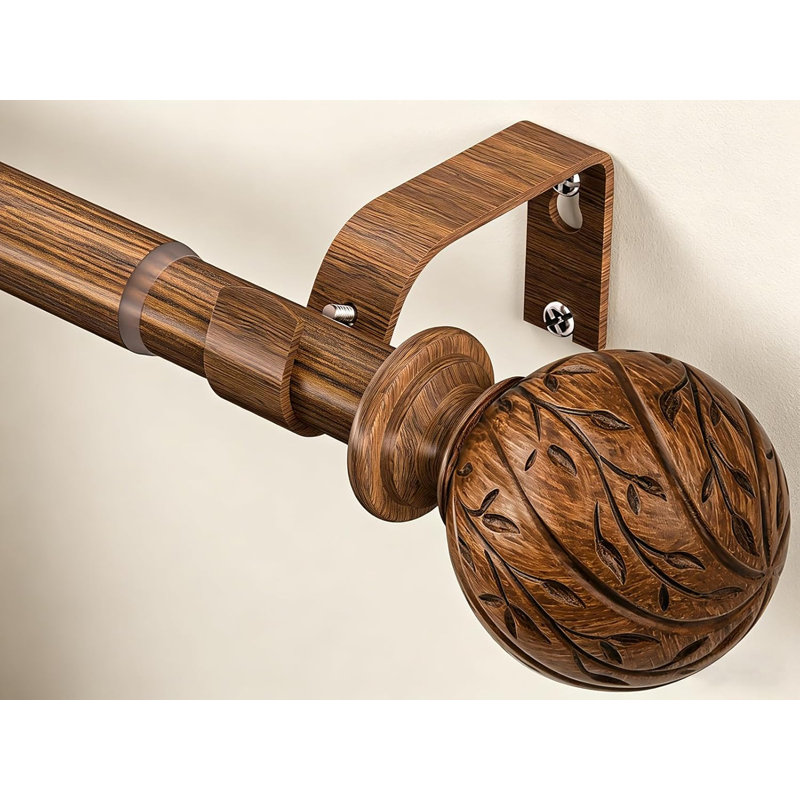Tringles à rideaux en bois