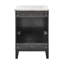 Meuble-lavabo autoportant noir 24 po avec plateau en céramique blanc résistant aux égratignures Cascade-98796173
