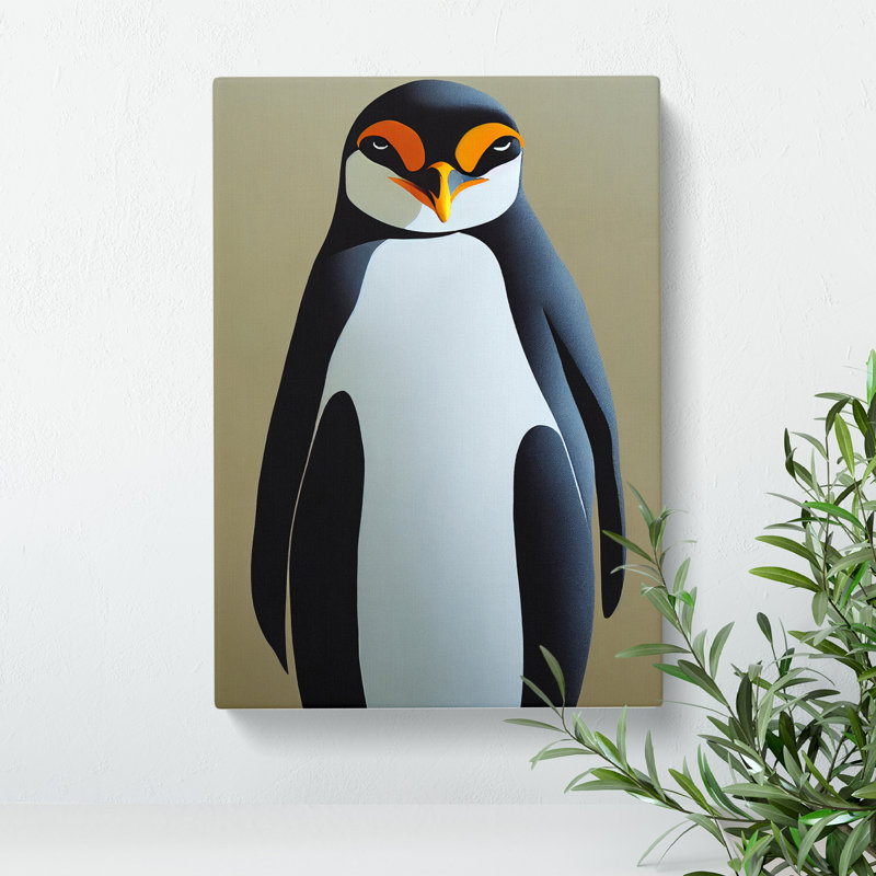XV1022-3763X Resting Penguin - Print, Wrapped Canvas, 50cm H x 35cm W, No Matte