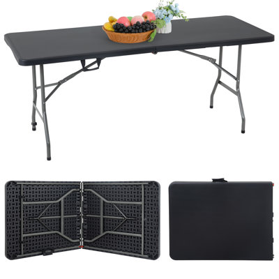 Table pliante en résine de 6 pi avec cadre en acier pliable