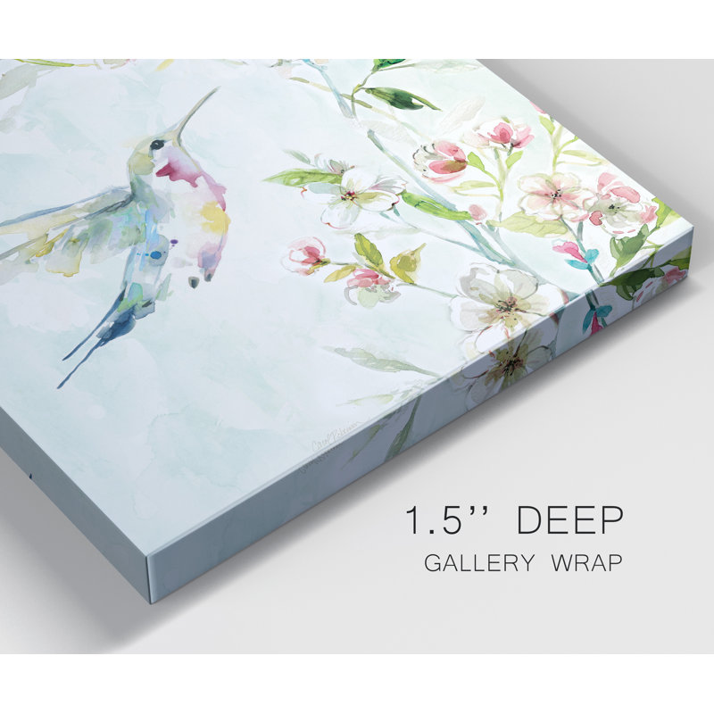 Colibri III - reproduction d'art sur toile tendue, H 16 po x l 16 po x P 1 po