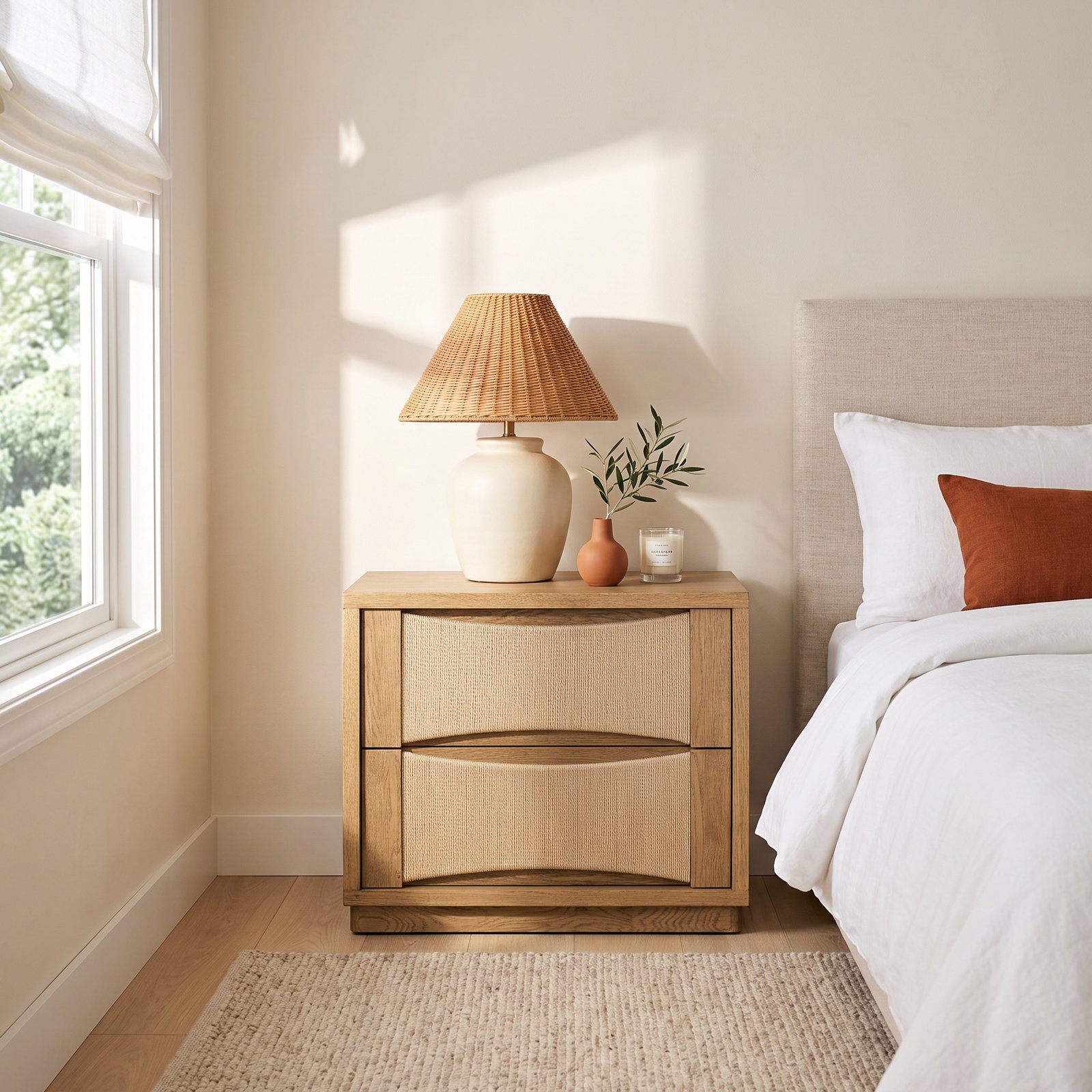 Natural Paper Cord Nightstand