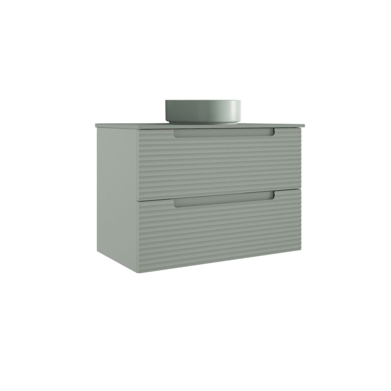 Ensemble de meuble-lavabo simple autoportant avec plateau en résine 24 po Moncler, Vert, Vert