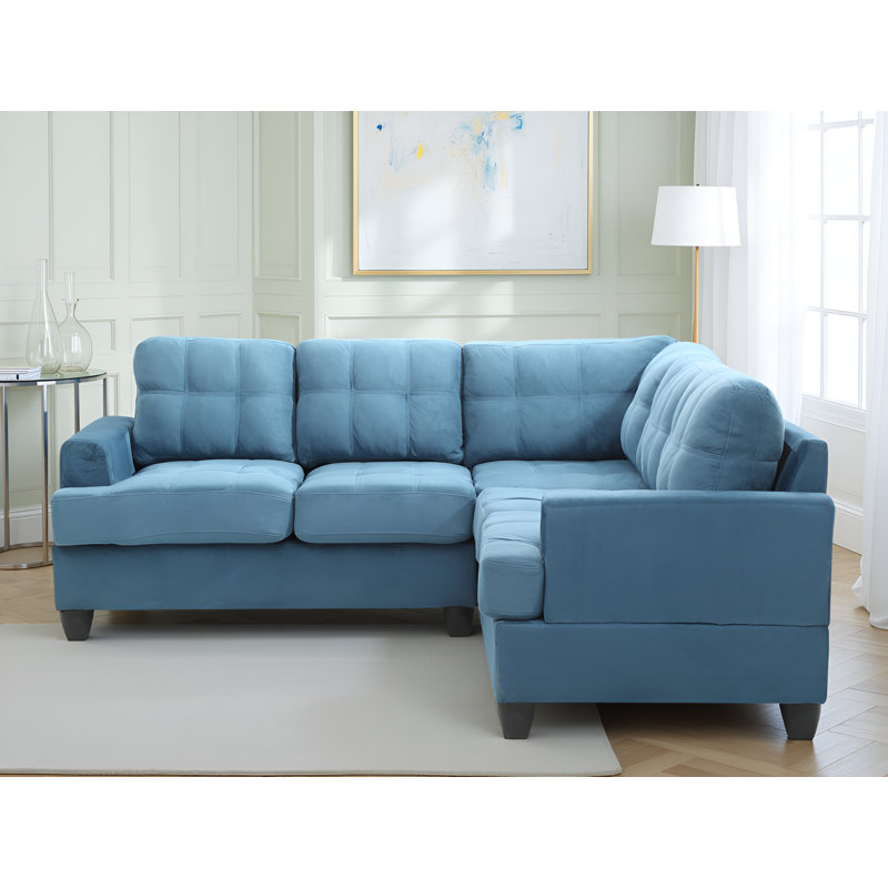 Canapé modulaire Hobart, Microfibre / microsuède turquoise