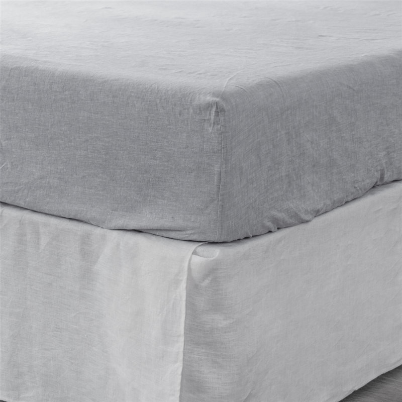 Blue Linen Queen Fitted sheet, Queen Fitted Sheet, Cloud
