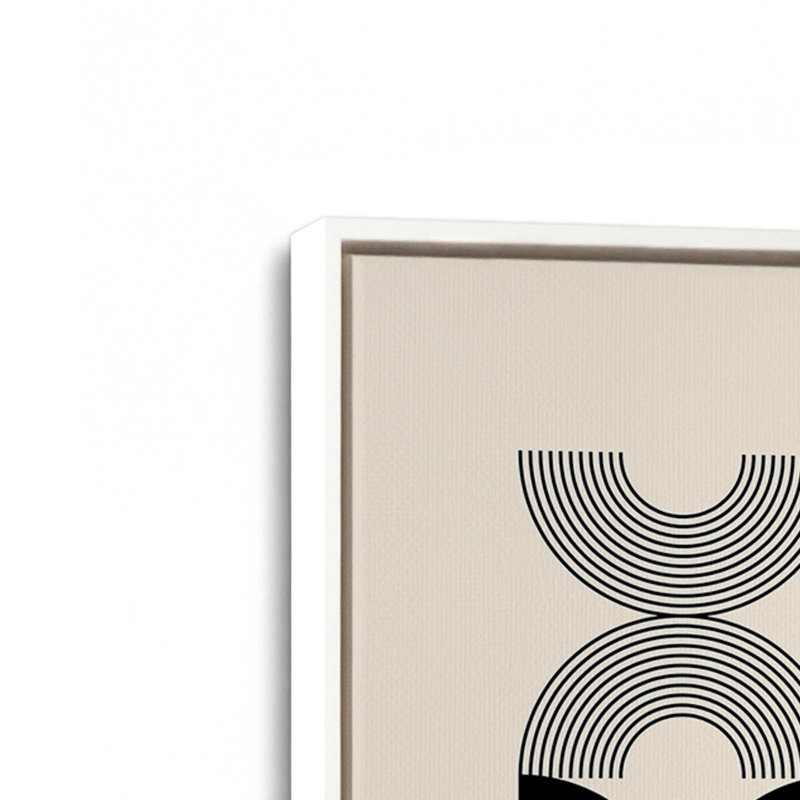 Impression sur toile à motif de Bauhaus, H 18,75 po x l 12,75 po x P 1,75 po, Cadre flottant blanc opaque