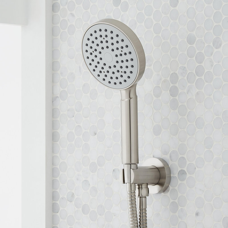 Lattimore Shower System with Rainfall Shower Head and Hand Shower - Rough In Included, Brushed Nickel