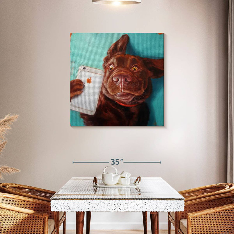 Égoportrait de chien, H 36 po x l 36 po