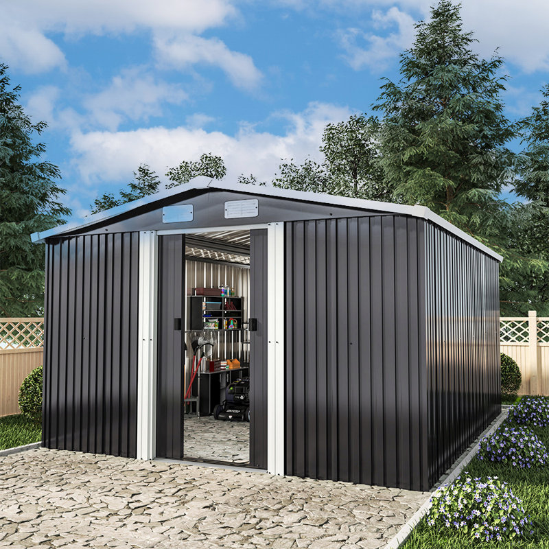 Azzaria 10 ft. W x 12 ft. D Metal Apex Garden Shed