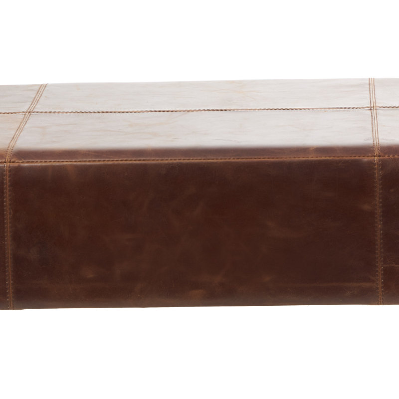 Casmir Genuine Leather Upholstered Bench